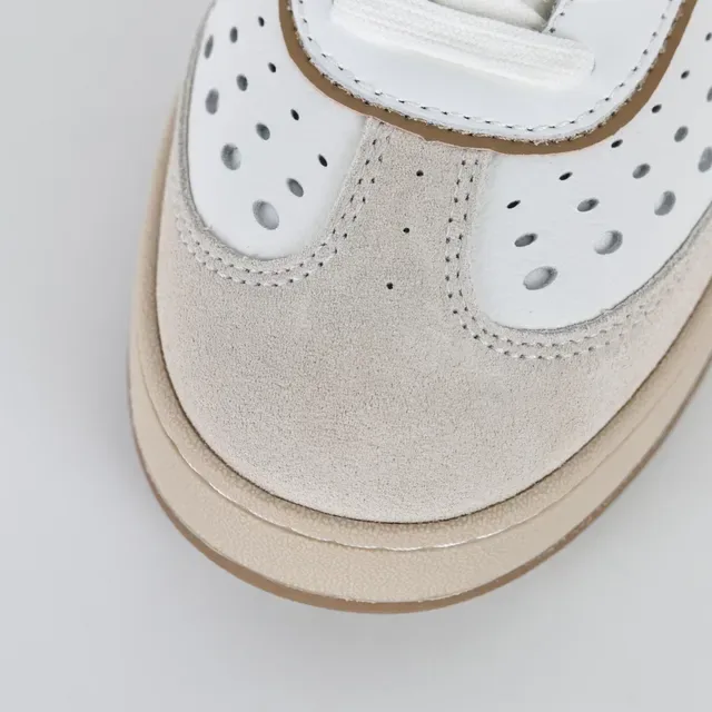 Fendi FF Logo White and Beige Lifestyle Sneakers 5