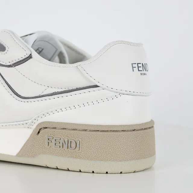 Fendi FF Monogram أبيض بيج أسلوب حياة سنيكرز 4