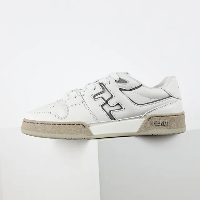 Fendi FF Monogram أبيض بيج أسلوب حياة سنيكرز 9