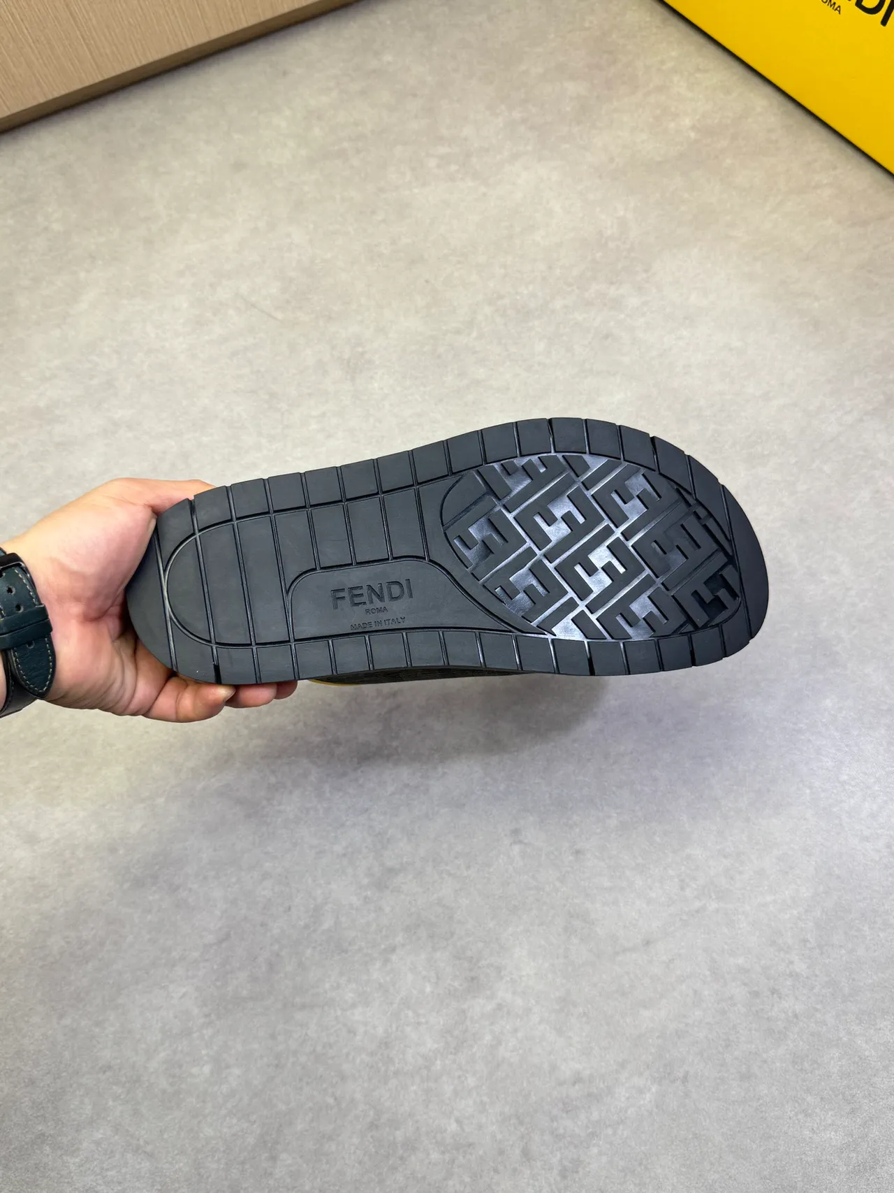 Fendi FF Slide Monogram Canvas Platform Slippers 2