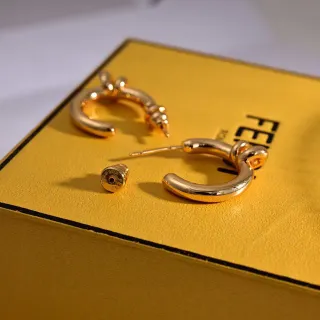 Fendi Knot Gold-Tone Hoop Earrings