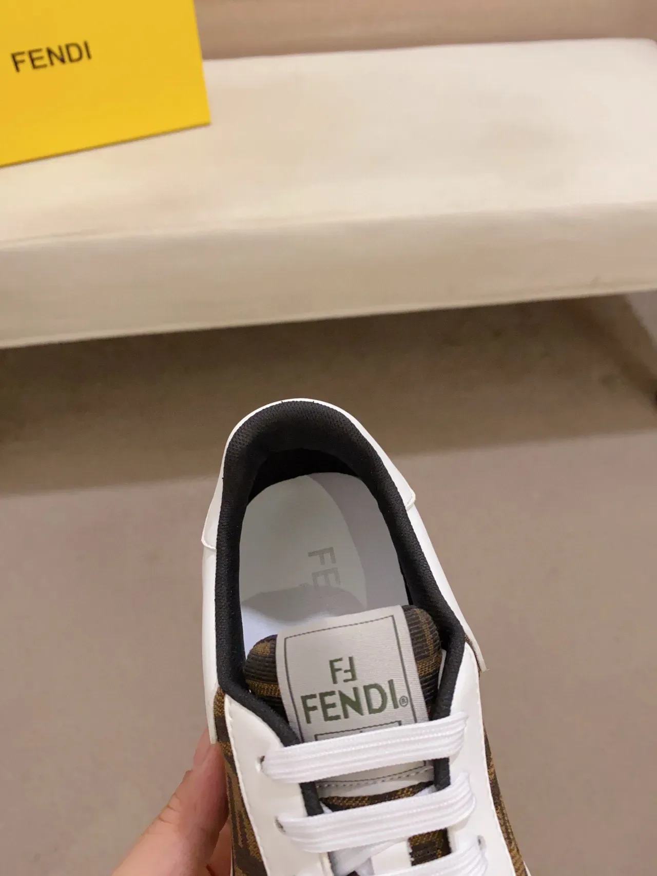 Fendi Mania White Brown Monogrammed Upper Air-Cushioned Sole Chunky Sneakers 6
