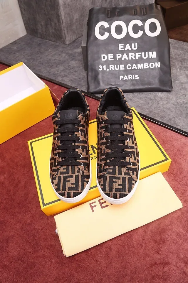 Fendi Monogram Textil Low-Top Lifestyle Tênis 3