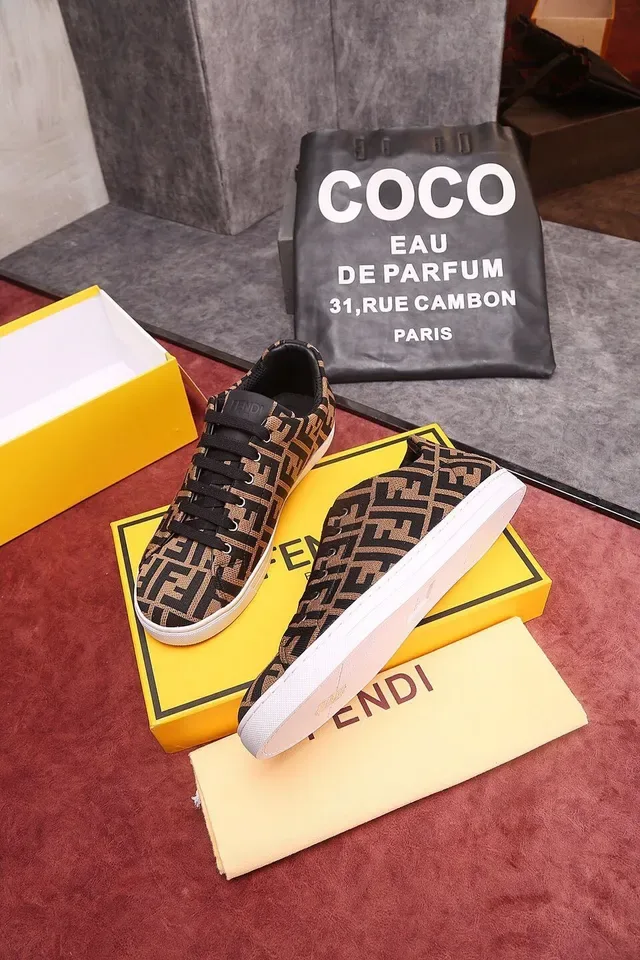 Fendi Monogram Textil Low-Top Lifestyle Tênis 5