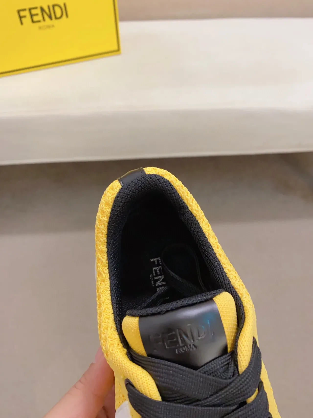 Fendi Monster Eye Sneaker Jaune Noir Blanc Lifestyle 6