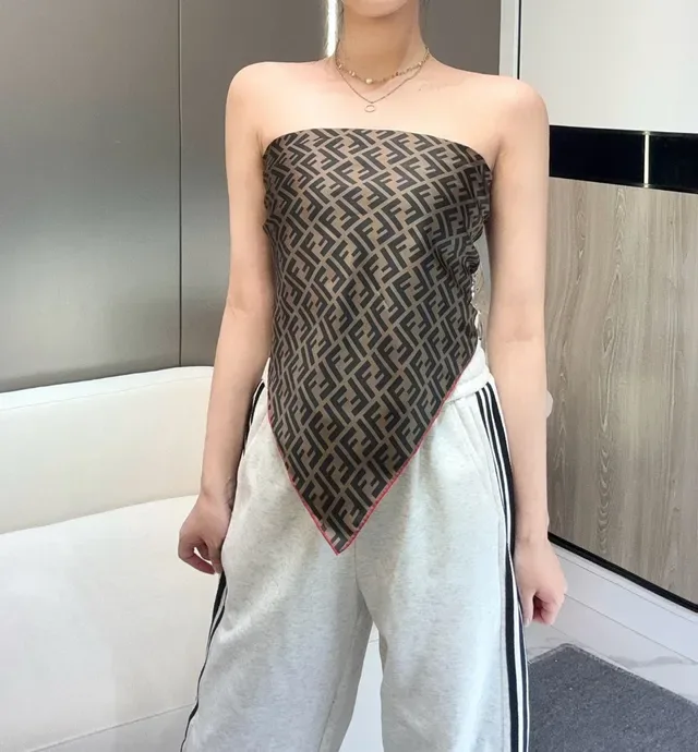 Fendi Zucca Beige Red Ribbed Knit Bodice Flowing A-Line Skirt Casual Dress 9