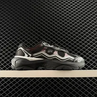 Fila Fusion Black Pink Wave-Pattern Chunky Sneakers
