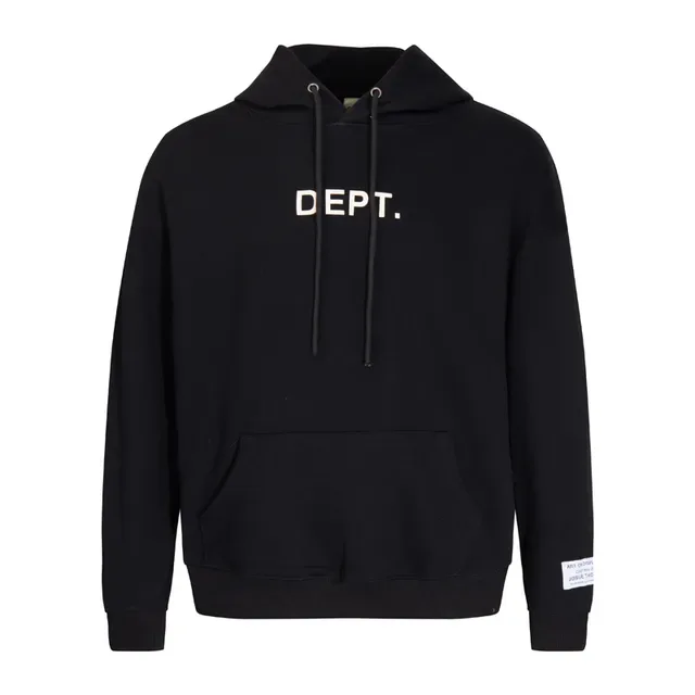 Gallery Dept Black Gray Minimalist Text Print Standard Fit Hoodie 3