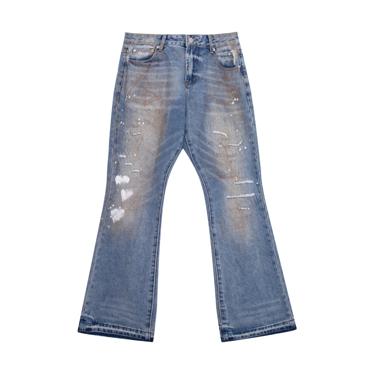 Gallery Dept Distressed Paint-Splatter Flared Jeans 2