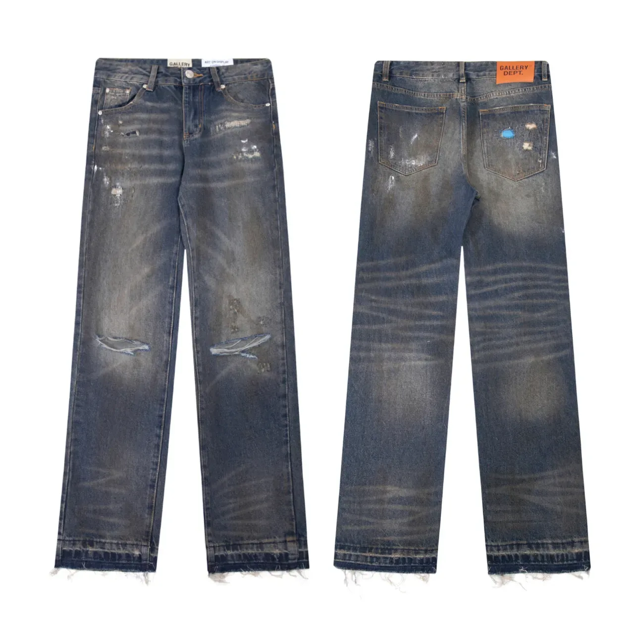 Gallery Dept Distressed Paint-Splattered Straight-Leg Jeans 2