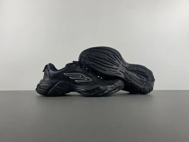 All-Black Sculpted Sole Lifestyle Sneaker 12