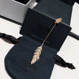 APM Monaco Feather Pavé Crystal Chain-Drop Earring