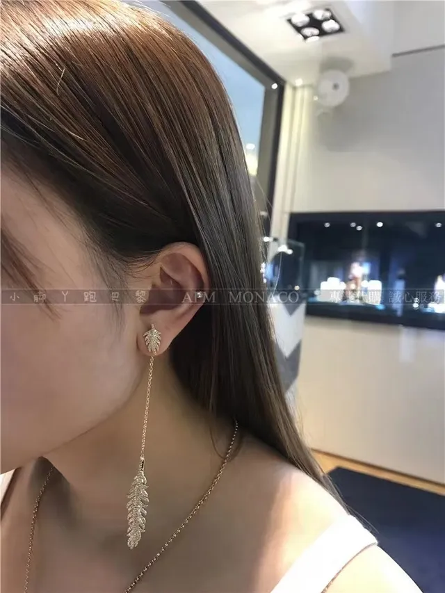 APM Monaco Feather Pavé Crystal Chain-Drop Earring 5