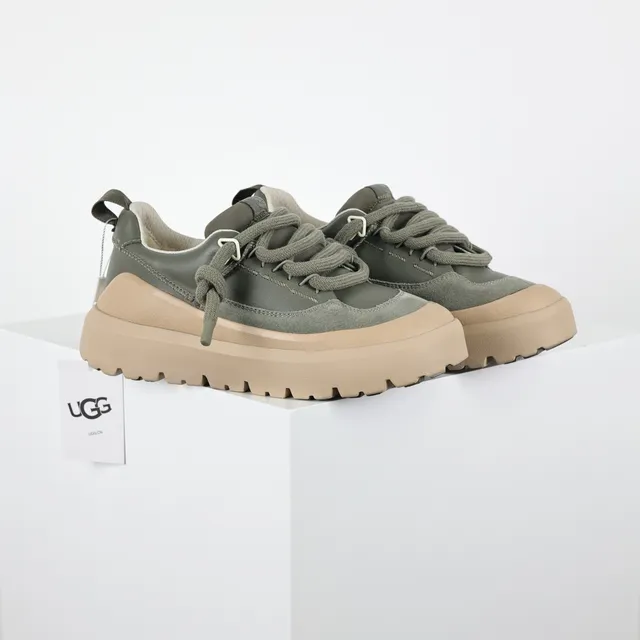 Army Green Beige Olive Suede And Leather Upper Platform Sole Chunky Sneakers 5