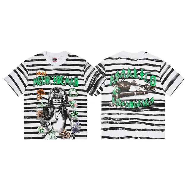 ASAALEI Mediceman Striped Graphic Print T-Shirt 2