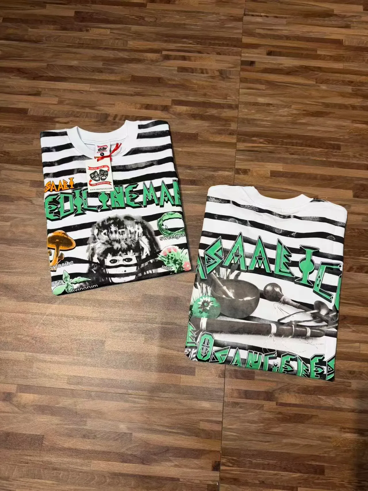 ASAALEI Mediceman Striped Graphic Print T-Shirt 7