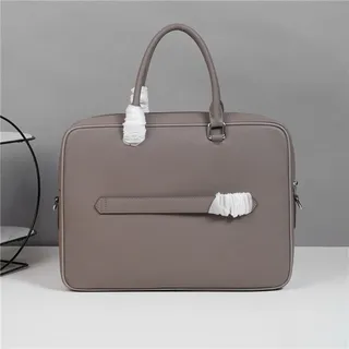 Beige Black Structured Taupe-Gray Leather-Like Handbag 16