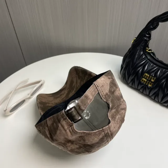 قبعة بيسبول بيج بني distressed denim tie-dye wash 8