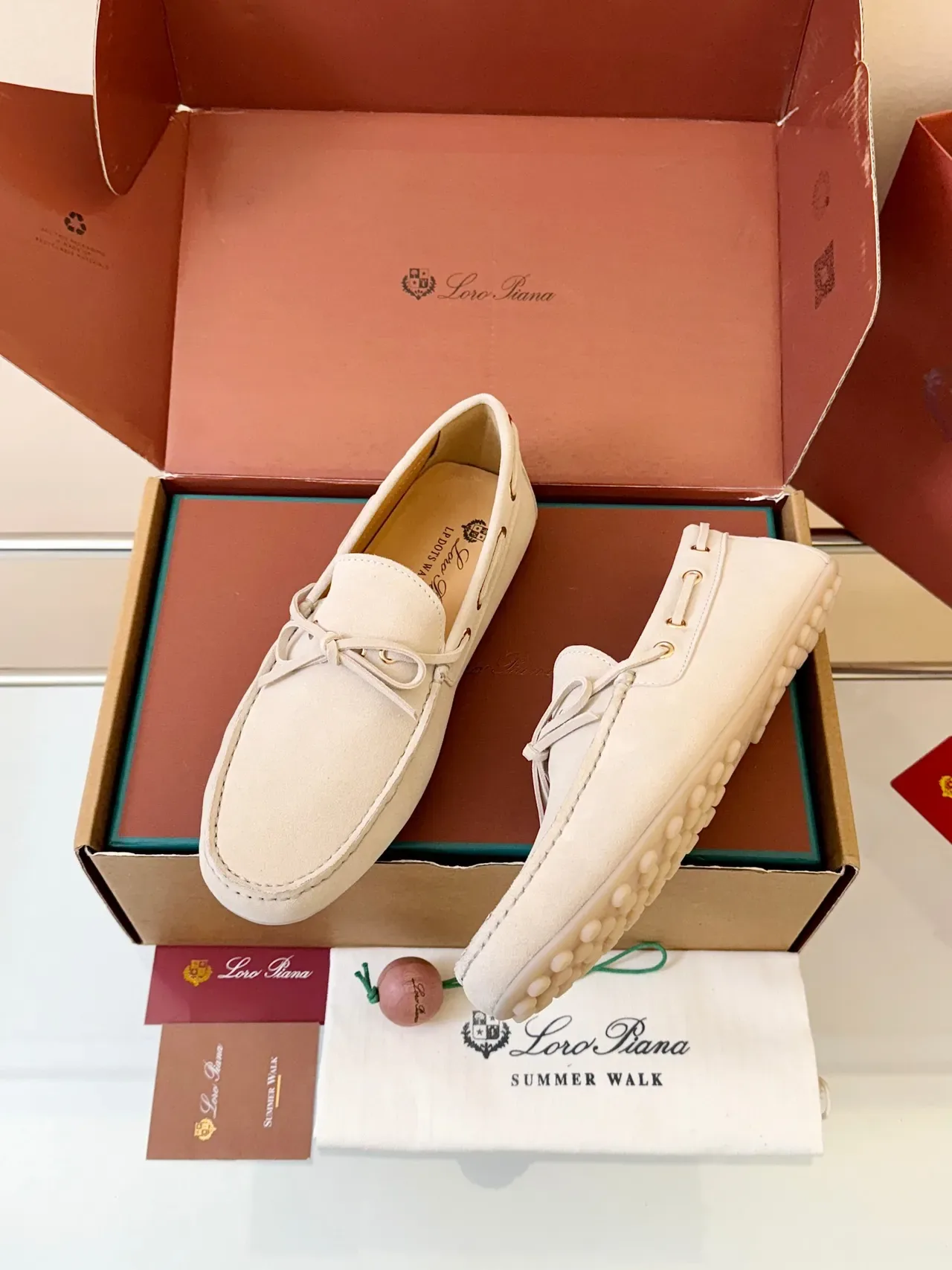 Beige Brown Suede Upper Decorative Bow Loafer 3