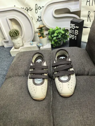 Beige Perforated Strap-Closure Casual Shoes 10