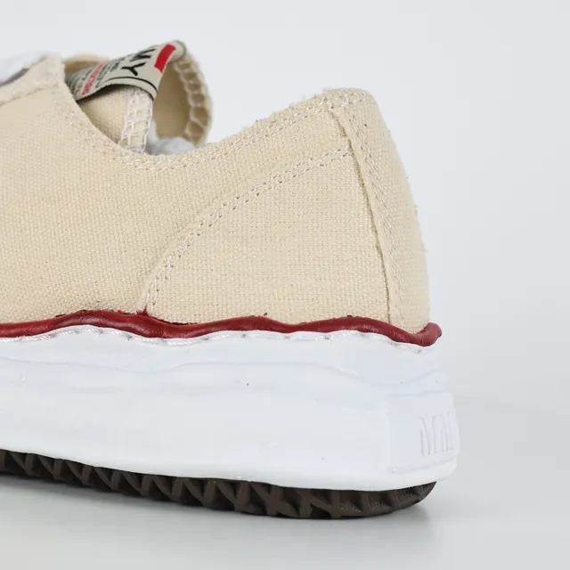 Beige Red Canvas Upper Rubber Toe Cap Sneakers 4