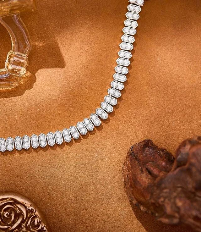 Bib-Style Multi-Tiered Pavé and Pear-Cut Yellow Stone Necklace 3