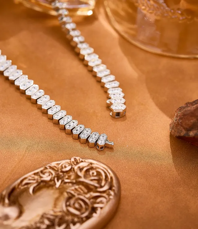 Bib-Style Multi-Tiered Pavé and Pear-Cut Yellow Stone Necklace 4
