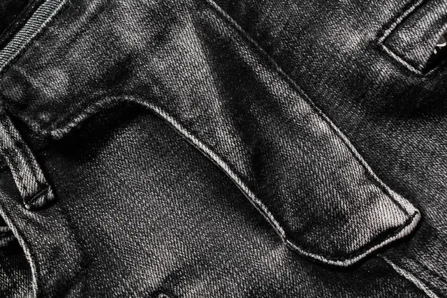 Black Acid-Wash Moto Knee Panel Jeans 3