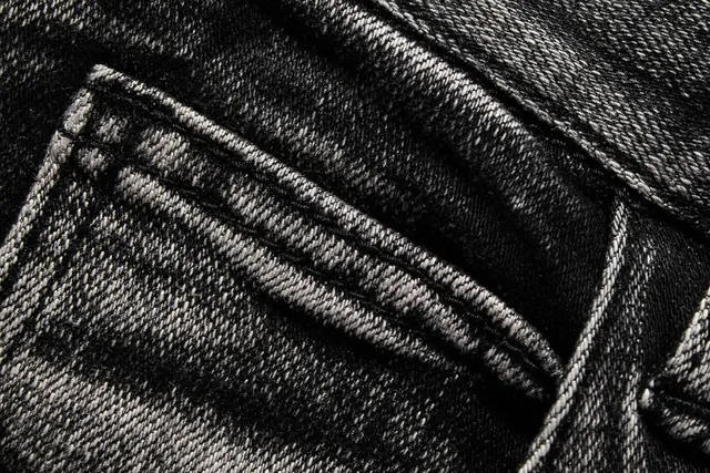 Black Acid-Wash Moto Knee Panel Jeans 10