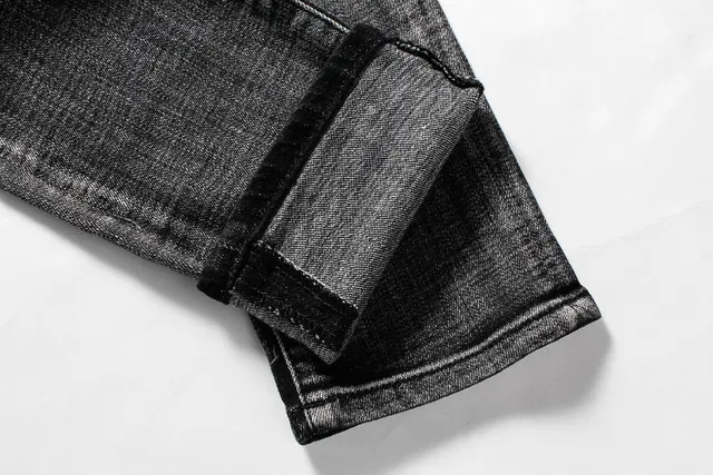 Black Acid-Wash Moto Knee Panel Jeans 17