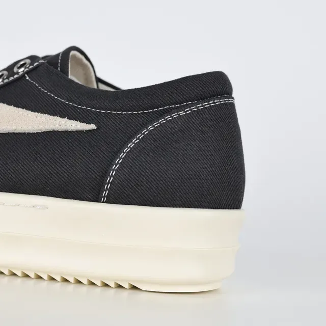 Black and Beige Canvas Platform Sneakers 4