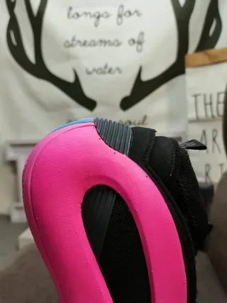 Black and Pink Sculpted Midsole Cage Sneakers 3