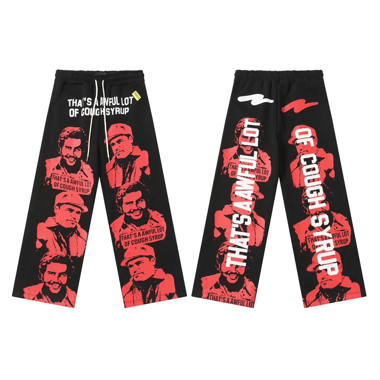 Black and Red Graphic Print Zip-Up Hoodie 4