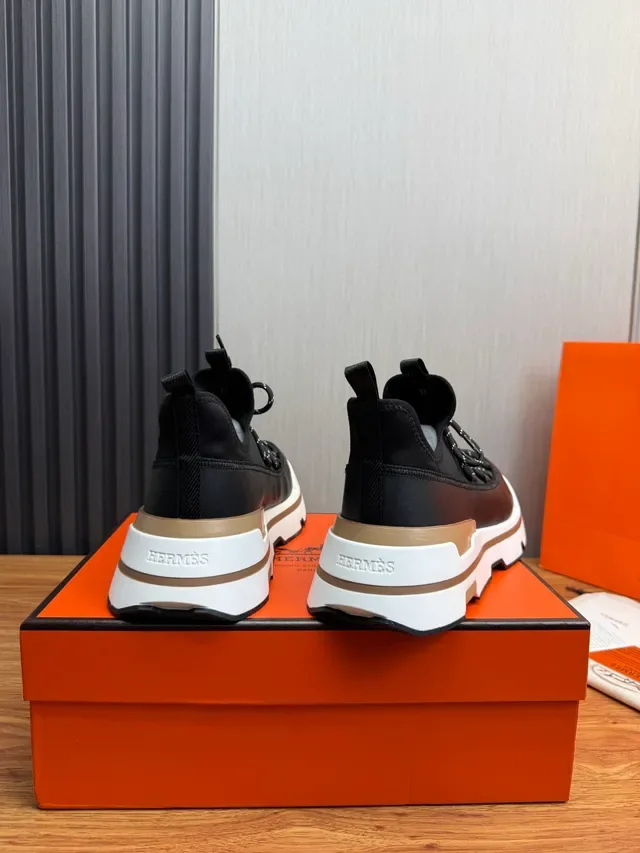 Black and White Chunky Platform Slip-On Sneakers 3