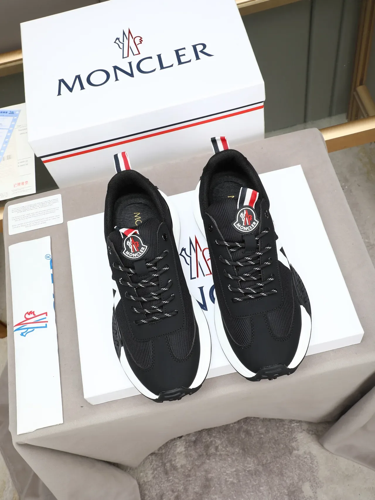 Black and White Geometric Logo Lifestyle Sneakers 2