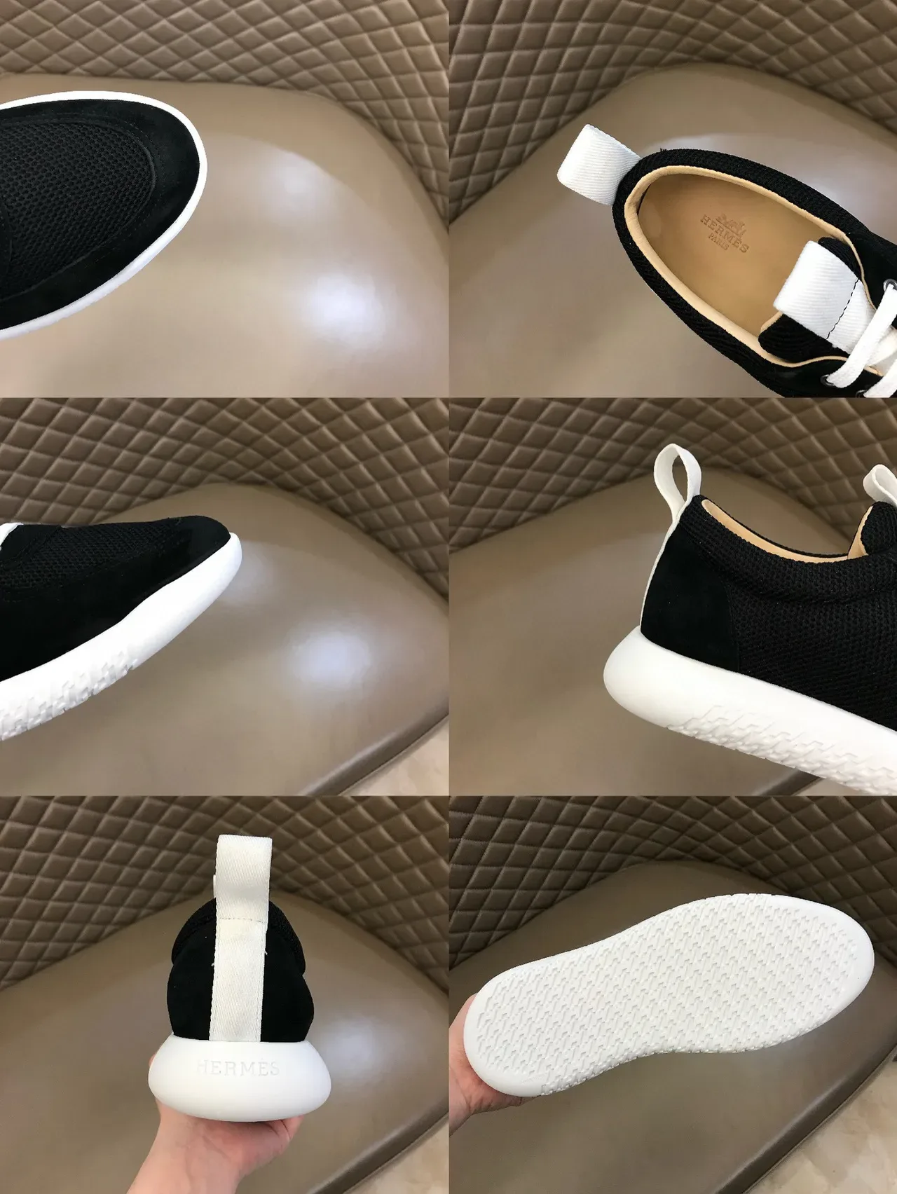 Black and White Mesh Suede Low-Top Lifestyle Sneaker 2