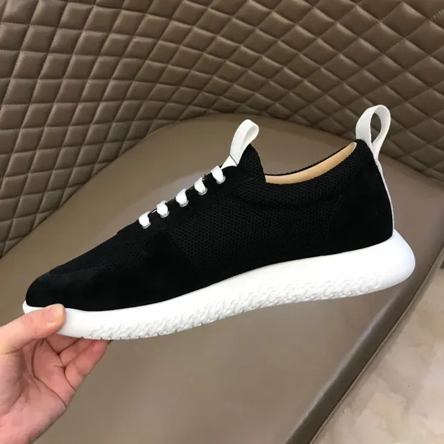 Black and White Mesh Suede Low-Top Lifestyle Sneaker 3