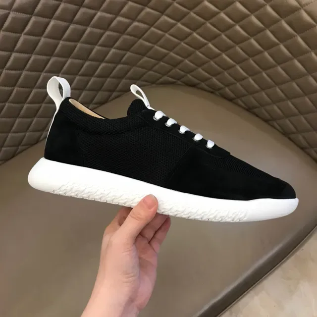Black and White Mesh Suede Low-Top Lifestyle Sneaker 5