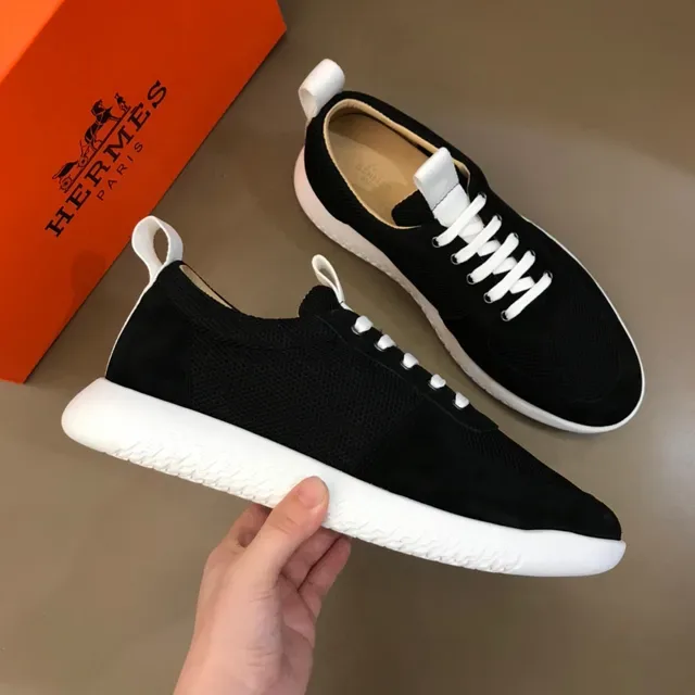 Black and White Mesh Suede Low-Top Lifestyle Sneaker 6
