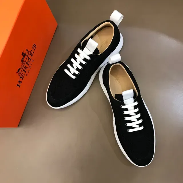 Black and White Mesh Suede Low-Top Lifestyle Sneaker 7