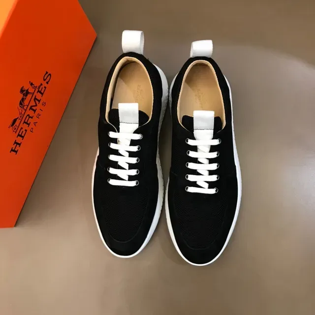 Black and White Mesh Suede Low-Top Lifestyle Sneaker 9