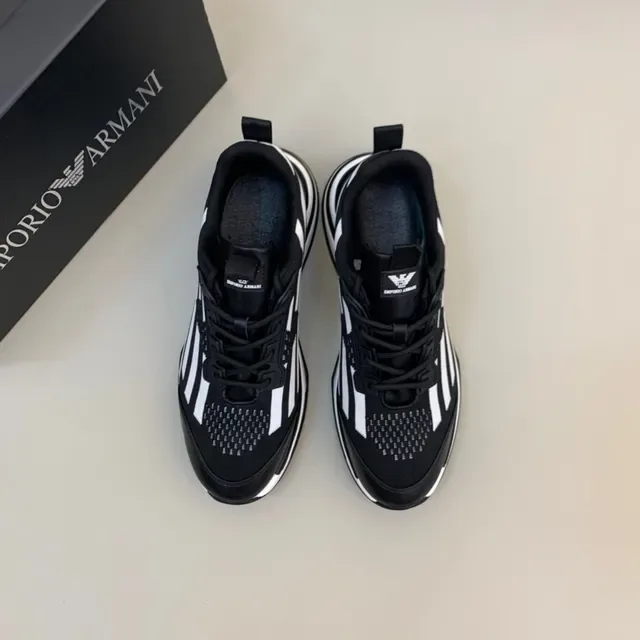 Black and White Striped Layered Midsole Lifestyle Sneaker 2