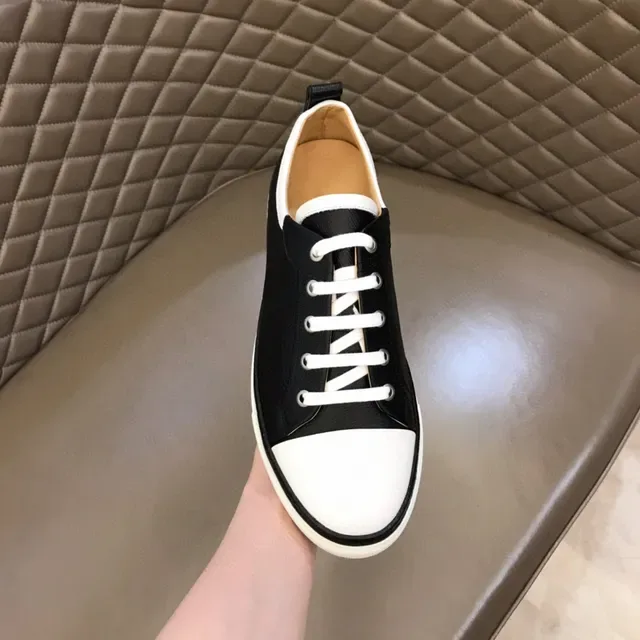 Black and White Two-Tone Low-Top Lace-Up Lifestyle Sneaker 4