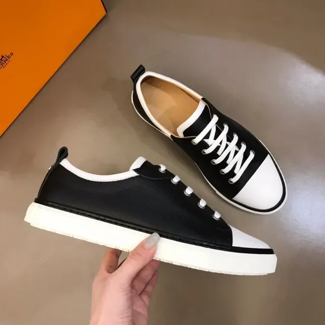 Black and White Two-Tone Low-Top Lace-Up Lifestyle Sneaker 6