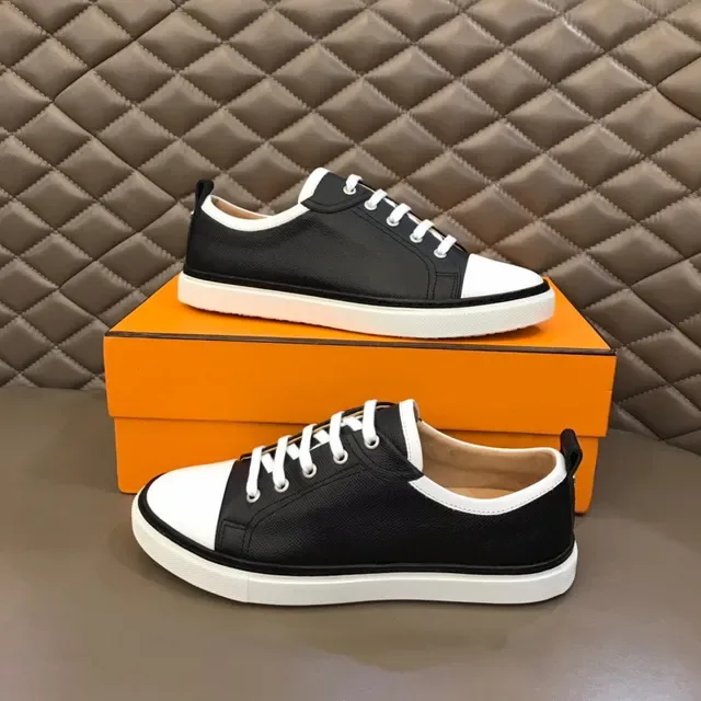 Black and White Two-Tone Low-Top Lace-Up Lifestyle Sneaker 7