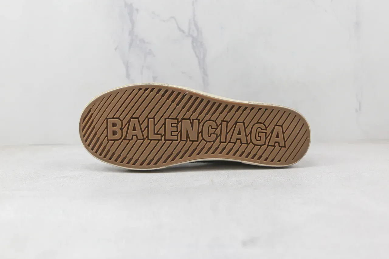 Black Beige High-Top Canvas Upper Sneakers 8