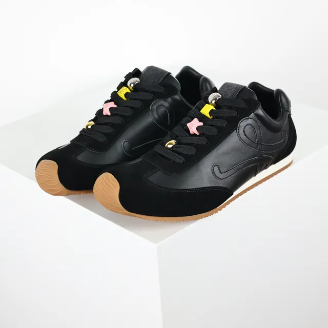 Black Brown Suede And Leather Upper Gum Rubber Toe Cap Sneakers 2