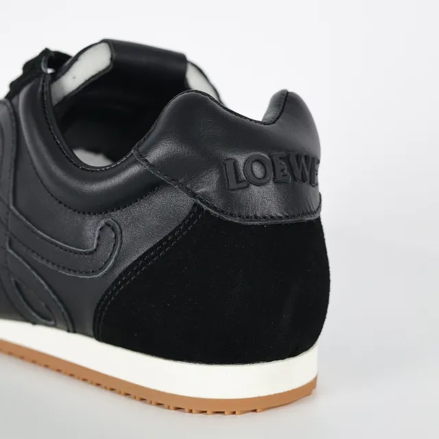Black Brown Suede And Leather Upper Gum Rubber Toe Cap Sneakers 4