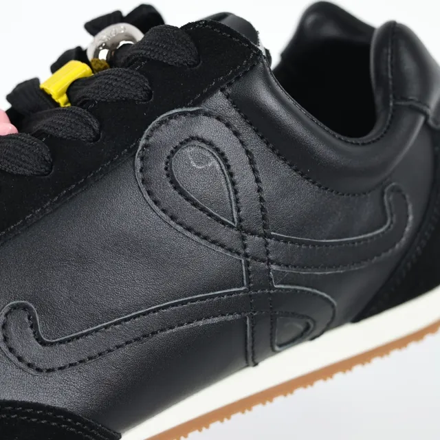 Black Brown Suede And Leather Upper Gum Rubber Toe Cap Sneakers 6