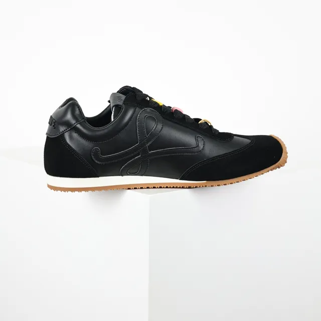 Black Brown Suede And Leather Upper Gum Rubber Toe Cap Sneakers 7